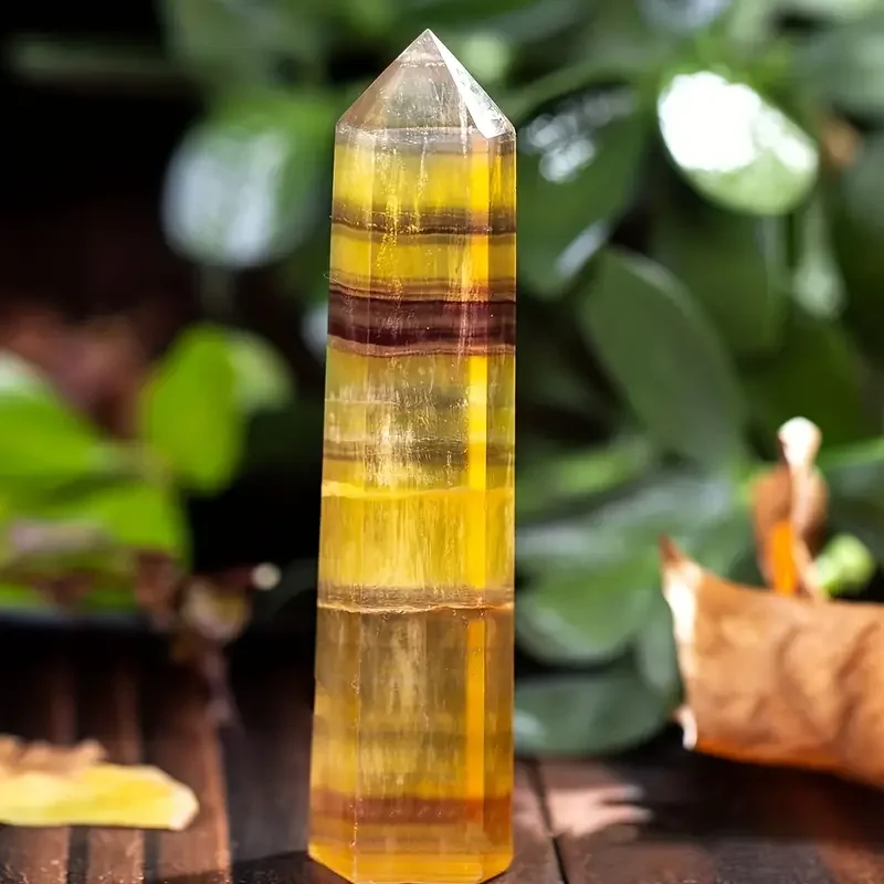 Torres de obelisco de fluorita amarilla Natural, Pilar de cristal de cuarzo, decoración del hogar, tailstock groß Image