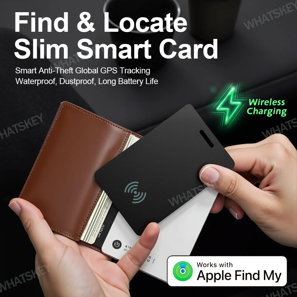 Tracker Global Locator Smart Anti-Lost Traceable Cars Card Device Drahtloses Laden verfügbar GPS-Locator für iPhone Find My Tag Image