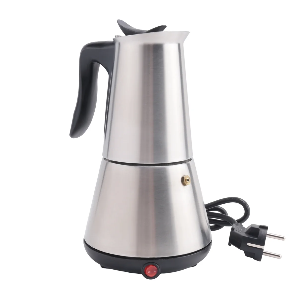A31F Heißer Elektroherd Espresso Maker Moka Topf 6 Tassen Perkolator Kaffeekanne Elektrische Edelstahl Klassische Café Maker EU Stecker