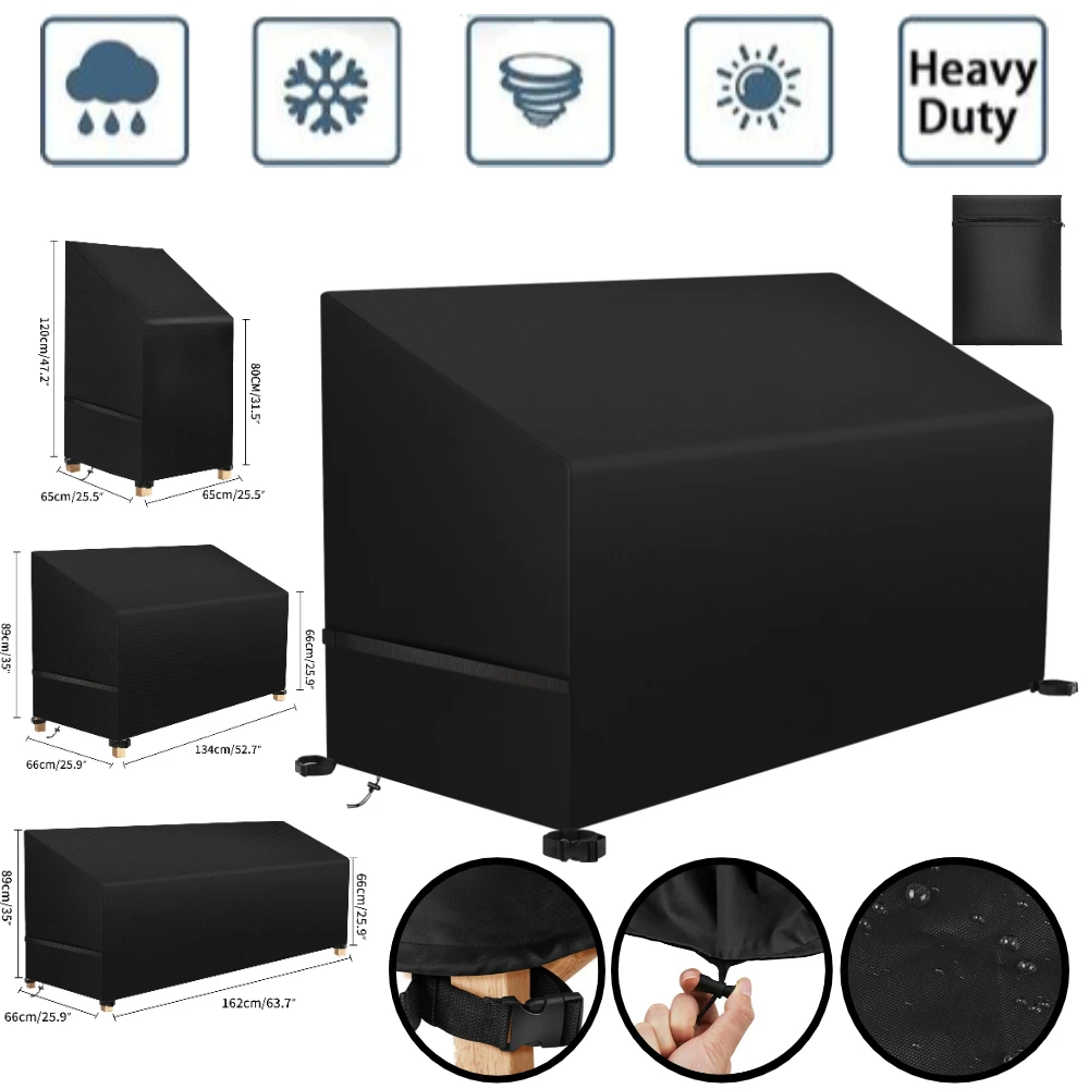 Wasserdicht 1/2/3 Sitzer Stuhl Staub Abdeckung Outdoor Garten Terrasse Möbel Schutz Abdeckung Staubdicht Stuhl Abdeckung Regen Stuhl Abdeckungen
