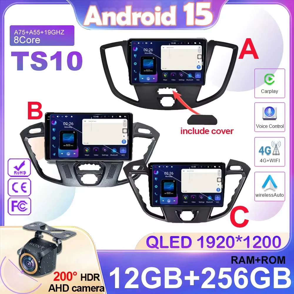 Auto Android 15 Für Ford Transit Tourneo Nach 2013 - 2021 Auto Radio Multimedia Player Navigation GPS Keine 2din DVD Bildschirm WiFi