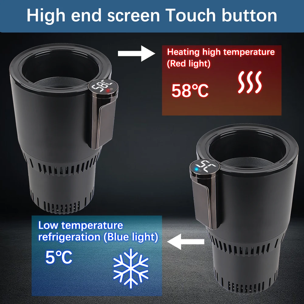 Auto Kühlung Heizung Tasse Halter Wasser Wärmer Flasche DC 12V Wärme Erhaltung Smart Tasse Temperatur Display Kühlung Wasserkocher Image