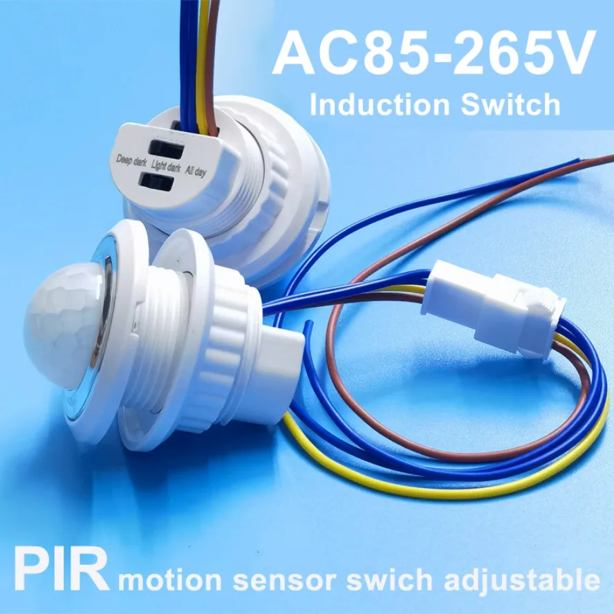 AC85-265V Doppelte Einstellbare Verzögerung PIR Sensor Detektor Smart Switch LED PIR Infrarot Motion Sensor Auto Schalter Licht Streifen Schalter Image