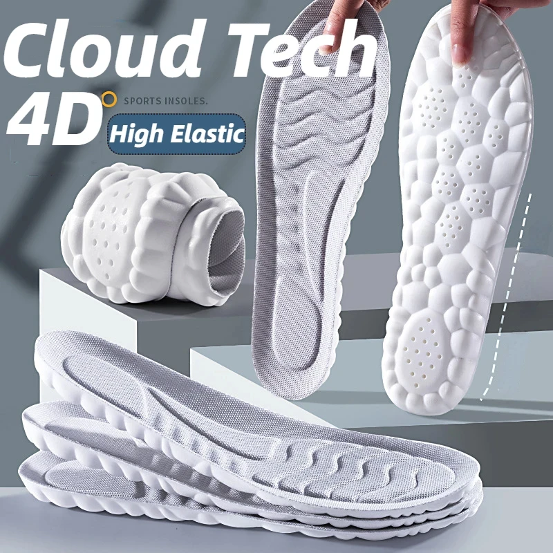 5D-Sport-Einlegesohlen für Schuhe, weiche PU-Laufsohle für Füße, atmungsaktiv, Stoßdämpfung, Schuhsohle, Fußgewölbeunterstützung, orthopädischer Einsatz Image