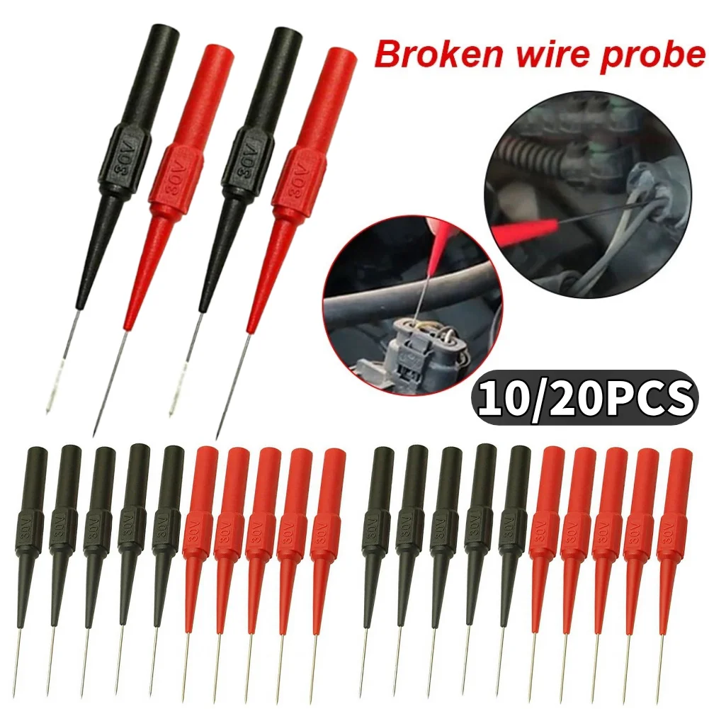 10/20PCS 0,7 MM Diagnose Werkzeuge Multimeter Test Blei Verlängerung Zurück Piercing Nadelspitze Sonden Autotools Automotive Kit maschine Image