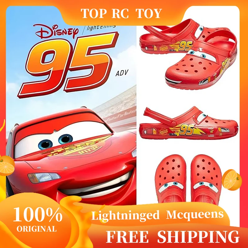 Disney Mcqueens Pixar Cartoon Solide Wasserdichte Hausschuhe Outdoor Sand Sandalen Casual Atmungsaktive Ankle-wrap Eva Erwachsene Schuhe Geschenke