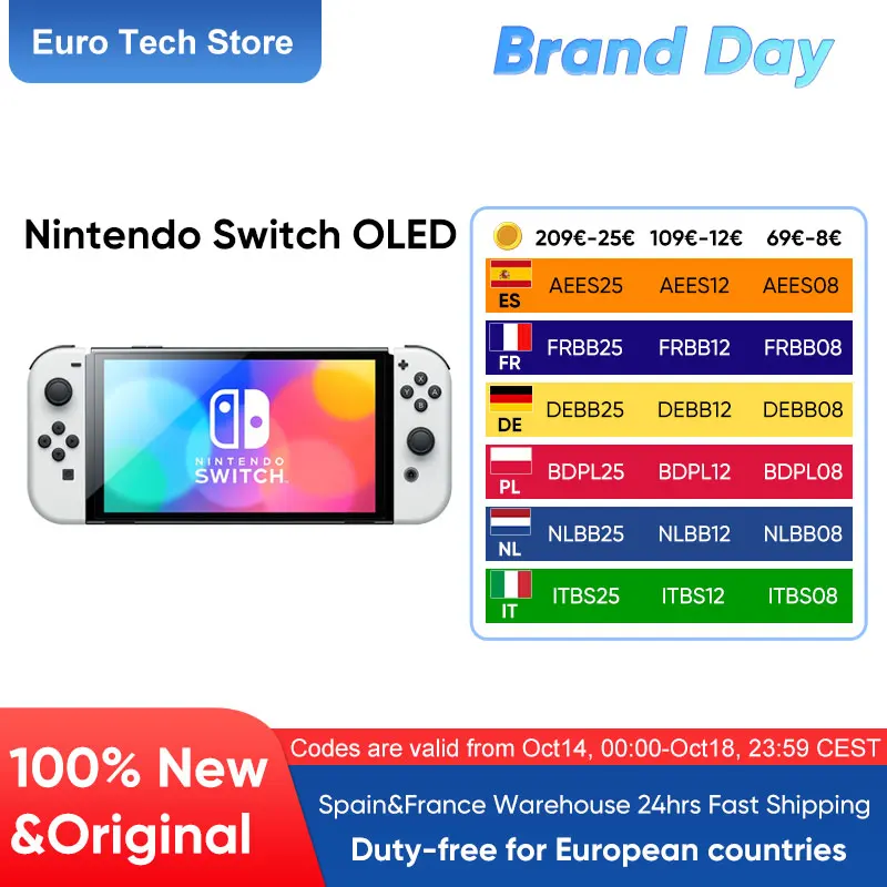 Nintendo Switch OLED-Modell, 7-Zoll-Bildschirm, Joy-Con-Griff, verbessertes Audio, verstellbare Konsole, stabiler TV-Modus, Videospiel