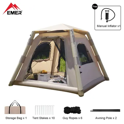 EMER Aufblasbares Zelt Tragbares Camping-Reisezelt Wasserdichtes Outdoor-Werkzeug Verdicktes Oxford-Gewebe Vollautomatisches Festzelt Outdoor Shelter Park Air Tent