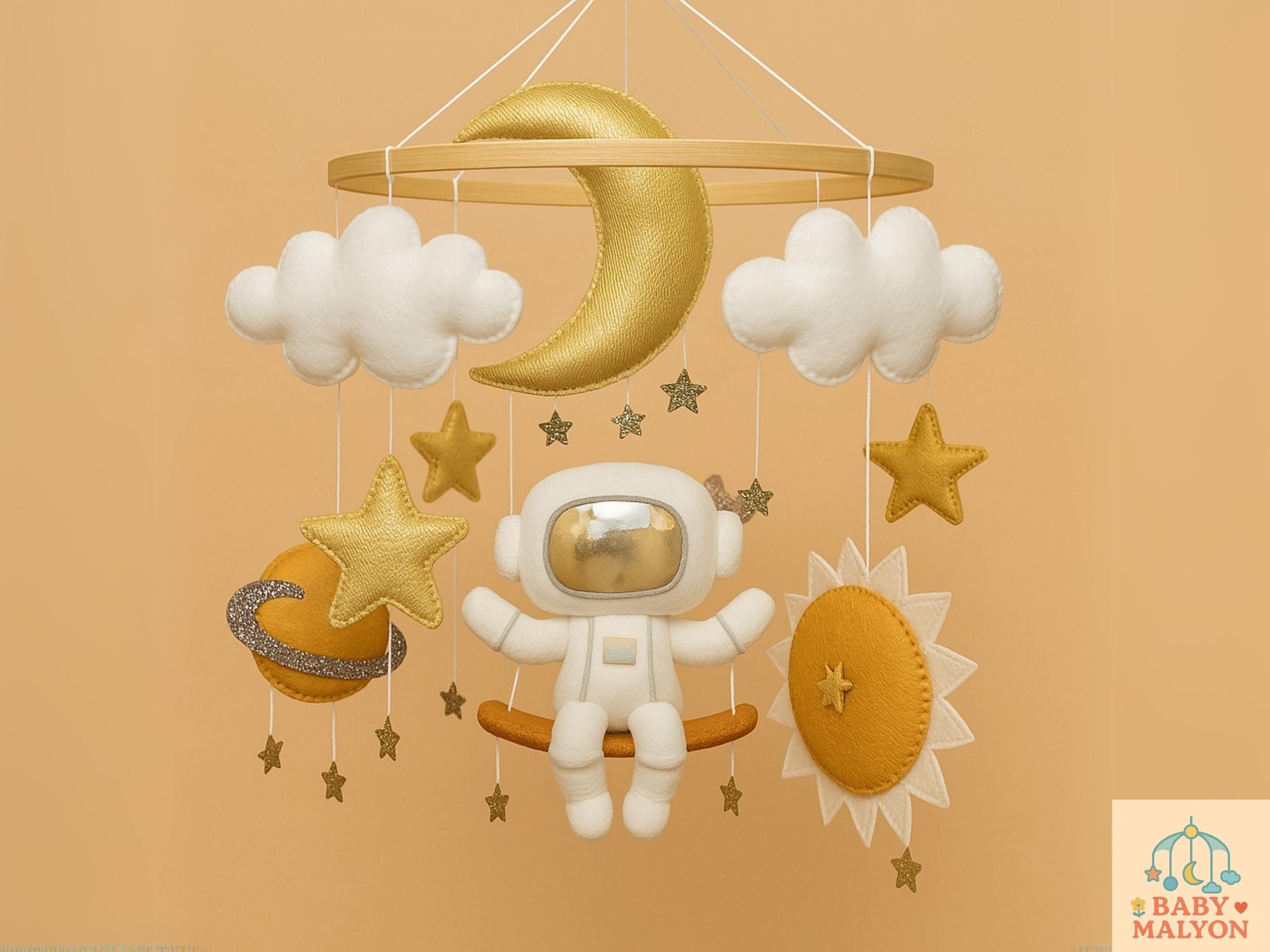 Mobile per neonati con astronauta, decorazioni per cameretta a tema spaziale, cameretta a tema spaziale, mobile per neonati con galassia, mobile con s