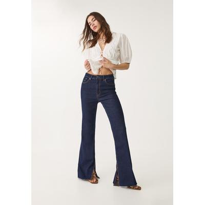 Stradivarius D74 Slit fit flared jeans RINSE BLUE DENIM 4
