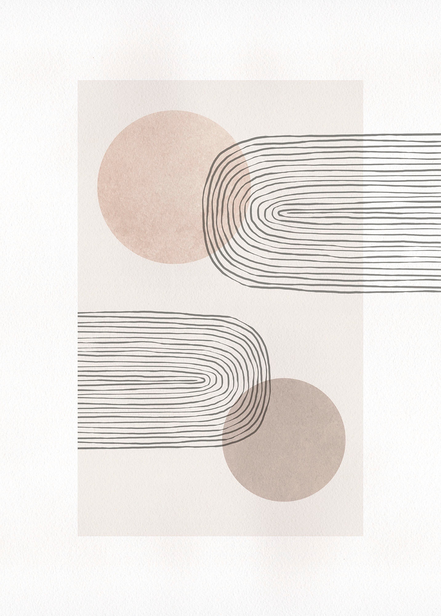 Bild KOMAR "Line Art Rainbow", beige (farbe bild(er): pastell), B:50cm H:70cm, Holz, Papier, Bilder, Wandbild zur Dekoration - ohne Rahmen Image