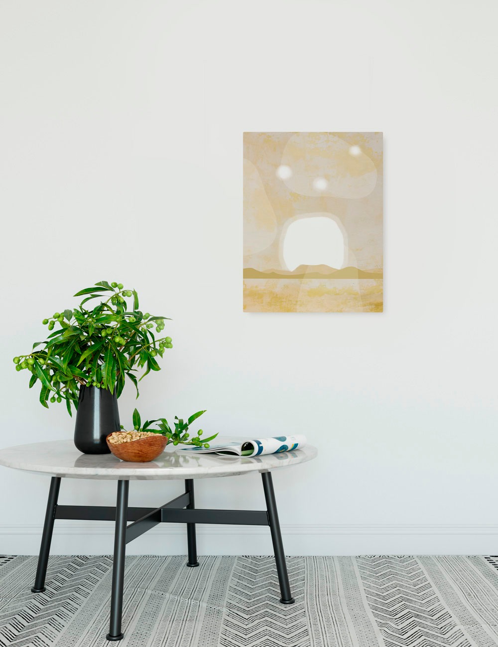 Leinwandbild KOMAR "Desert Scene - Größe 30 x 40 cm", gelb (farbe bild(er): gelb, weiß), B:30cm, Holz, Papier, Bilder, Keilrahmenbild mi Echtholzrahmen Image