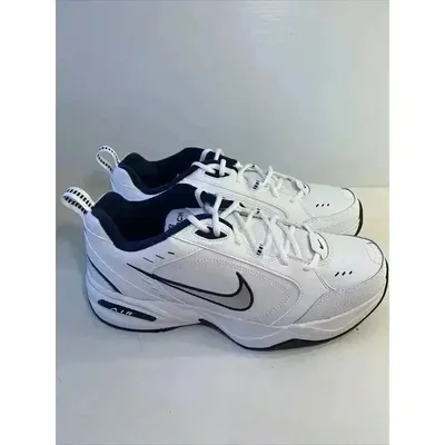 Nike Shoes | .84 New! Nike Air Monarch Iv, White/Metallic/Silver-Us 12 Mens | Color: Silver/White | Size: 12
