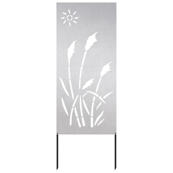 vidaXL Garten dekoratives Panel Sonstiges Silber 50 x 140 cm Edelstahl Image