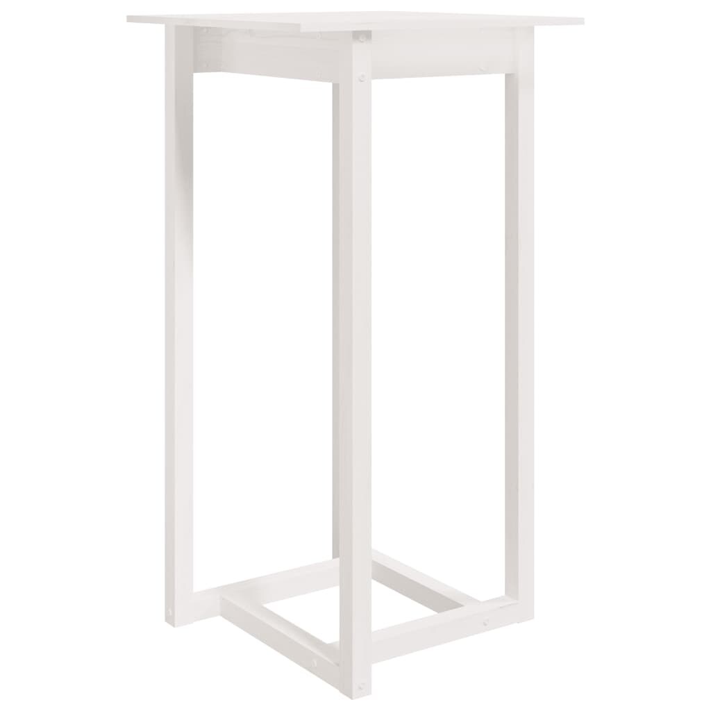 vidaXL Bartisch Weiß 60x60x110 cm Massivholz Kiefer Image