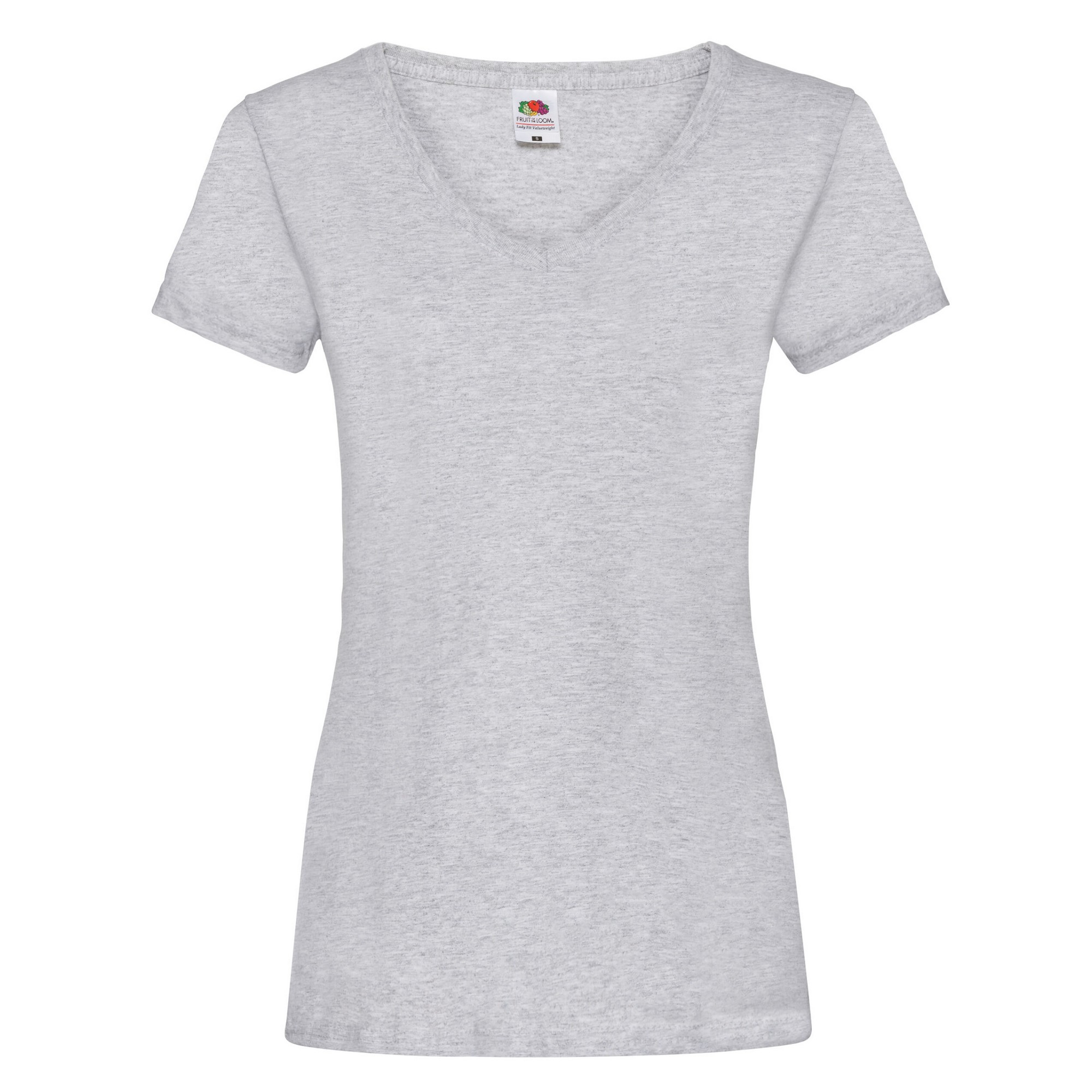 Fruit of the Loom - "Valueweight" T-Shirt Tiefer V-Ausschnitt für Damen (Grau meliert) Image
