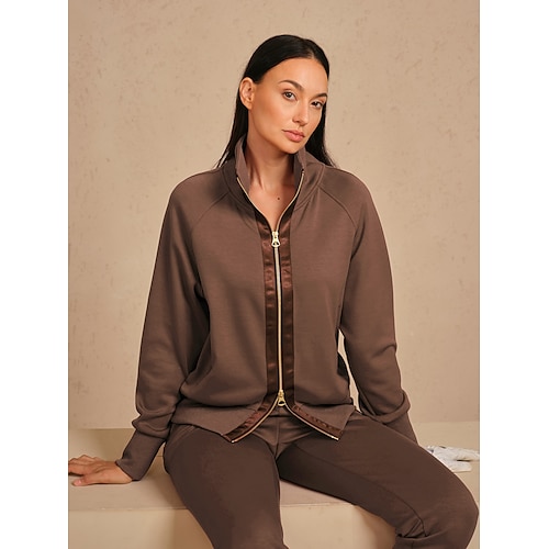 Per donna Giacca da golf Rosa Verde militare Blu Reale Manica Lunga Calore Termico Top Autunno Inverno Abbigliamento da golf da donna Abbigliamento Abiti Abbigliamento