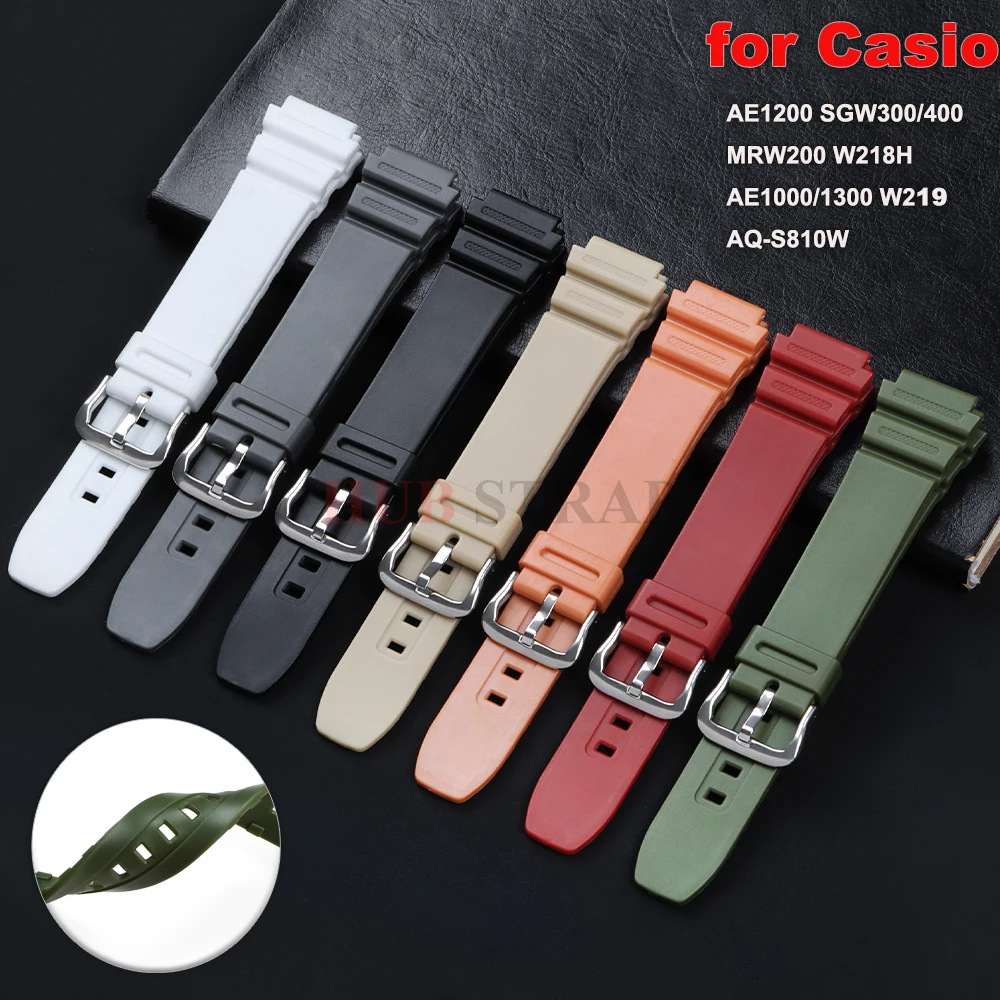 Uhrenarmband für Casio AE1200 SGW300/400 MRW200 W218H AE1000/1300 W219 AQ-S810W Elektronisches Sporttauchen TUP Uhrenarmband 18 mm Image