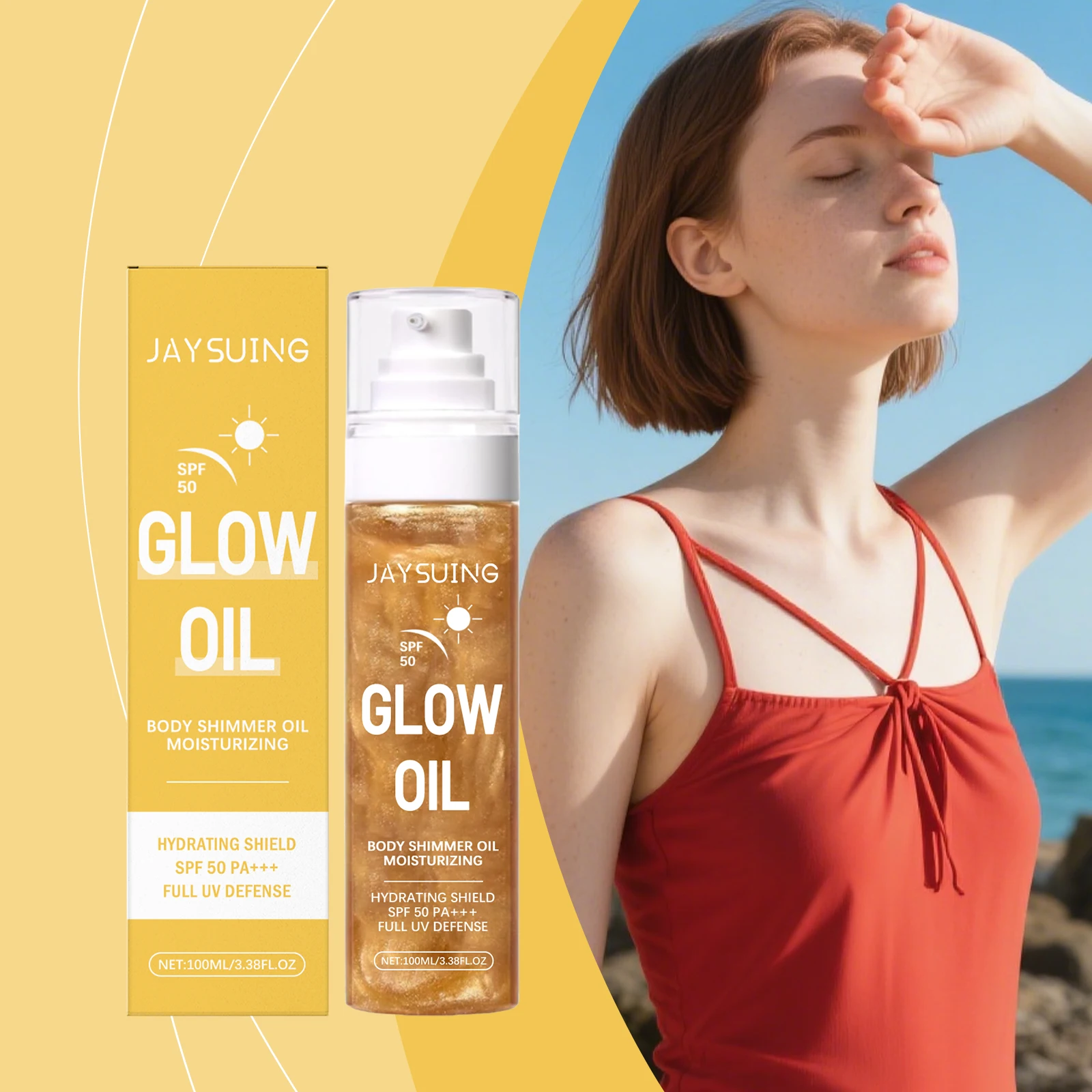 Coconut Shining Sonnenschutzöl reduziert Sonnenbrand, langanhaltender Schutz der Haut, hemmt die Melaninproduktion, wasserfestes, UV-beständiges Öl Image