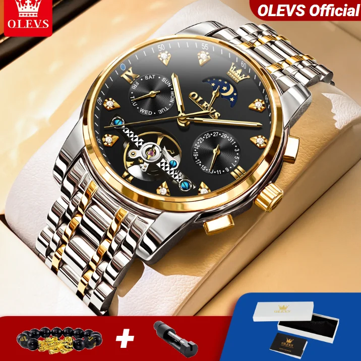 OLEVS 6678 Herren-Automatikuhr, Originalmarke, mechanische Uhr, wasserdicht, leuchtende Uhren Image