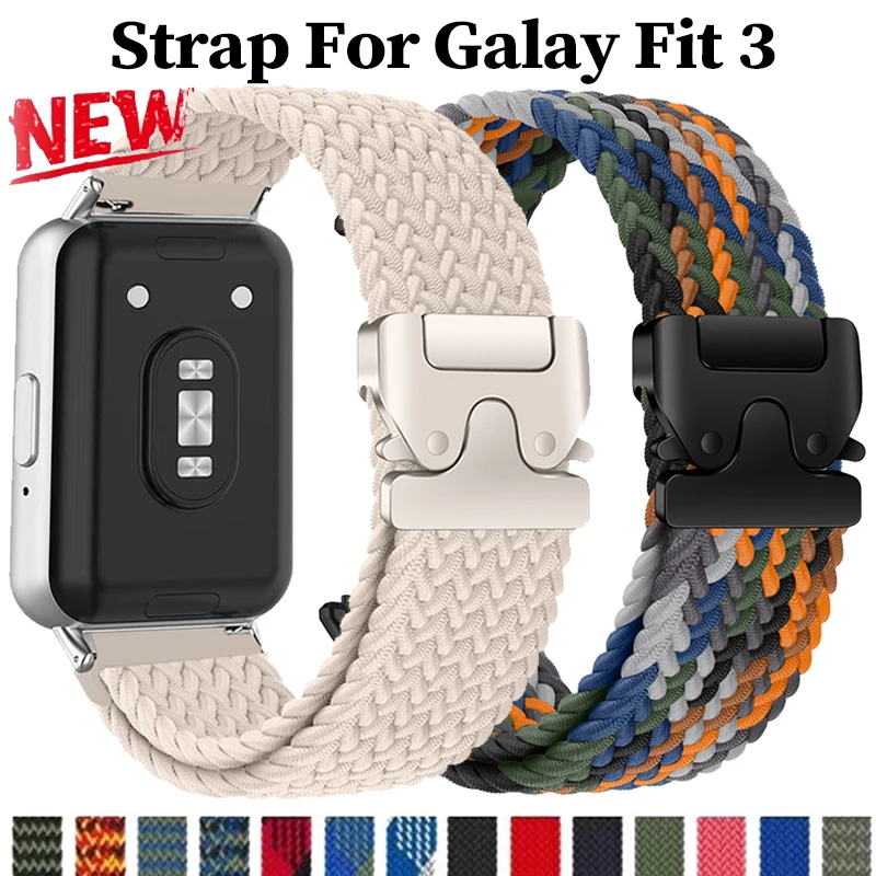 Elastisches geflochtenes Solo-Loop-Armband aus Nylon für Samsung Galay Fit 3-Armband für Herren und Damen, Ersatzarmband für Samsung Galay Fit 3-Band Image