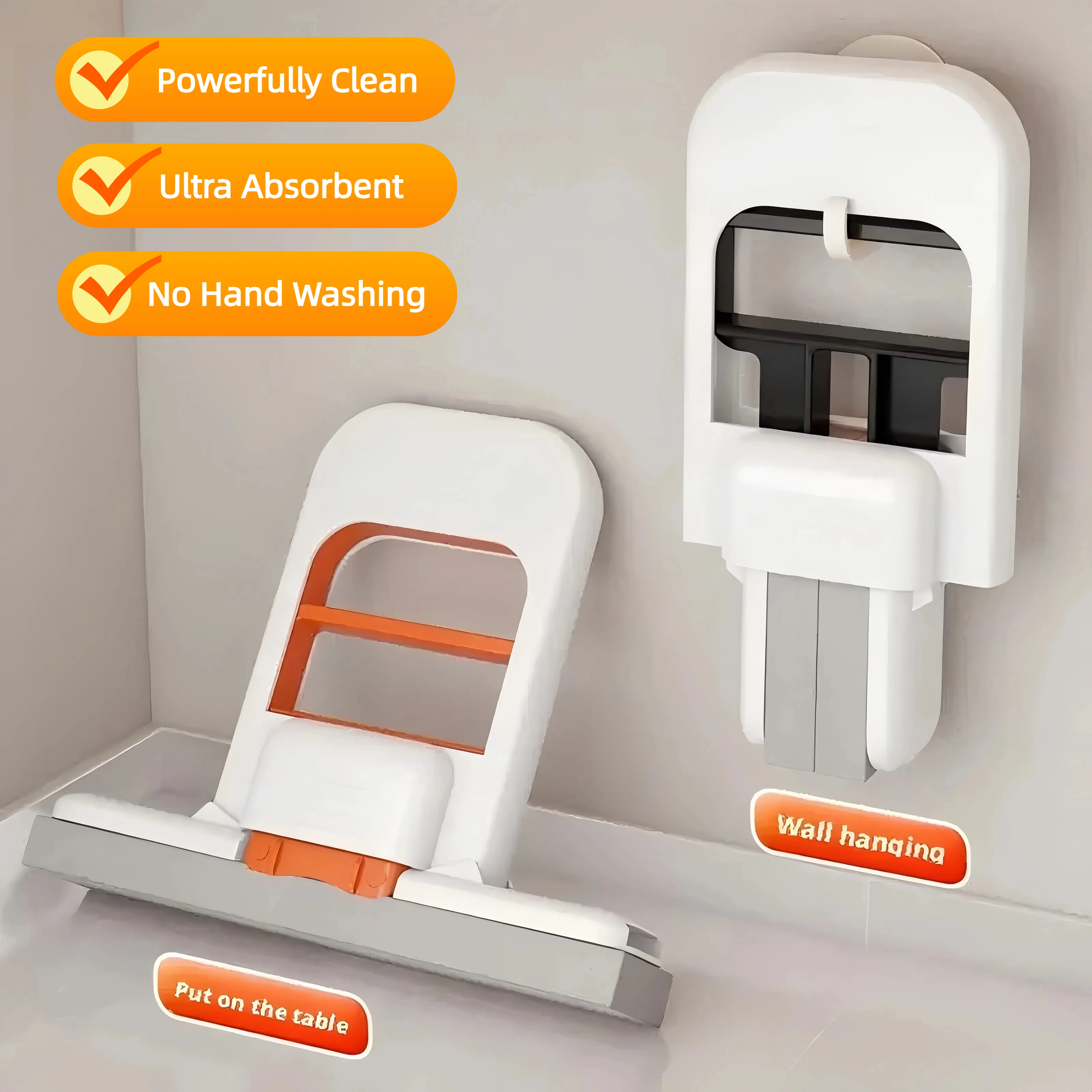 Neue Leistungsstarke Squeeze Mini Mopp Klapp Hause Reinigung Mops Mit Schwamm Selbst-quetschen Boden Waschen Mopp Schreibtisch Fenster Auto sauber Werkzeug Image