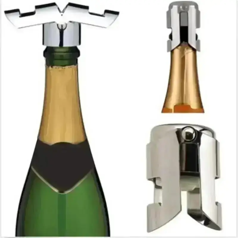 Haushalt Bequemlichkeit Kleine Werkzeuge Professionelle Edelstahl Champagner Funkelnden Wein Flasche Sealer Stopper Zubehör Image