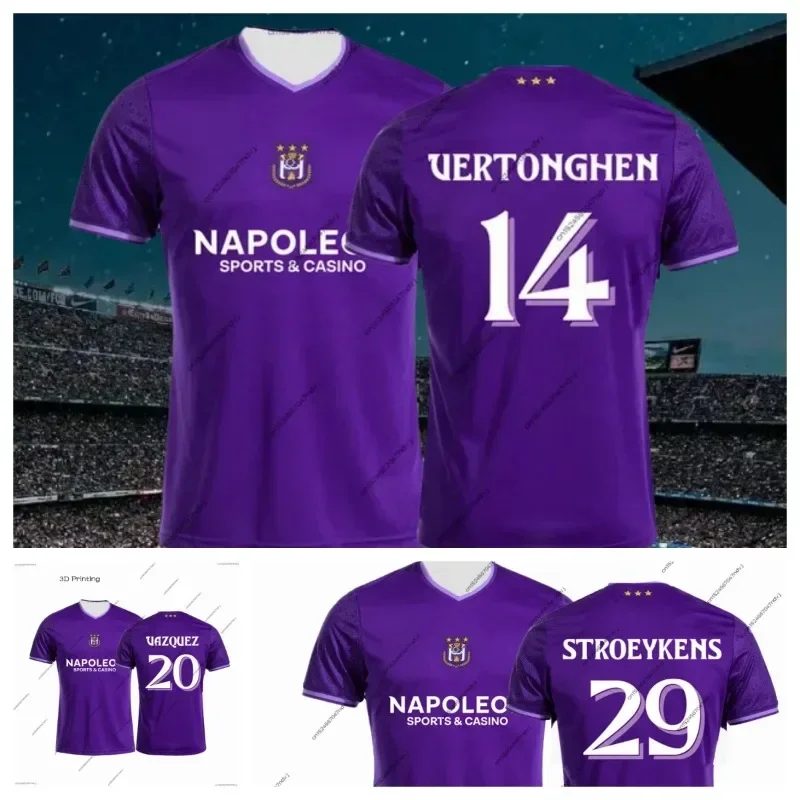 R.S.C. Anderlecht Football Belgium Men_Boy 24_25 Football Jersey Sports 3D Printed T-Shirt Fans Special Football Jersey Kit