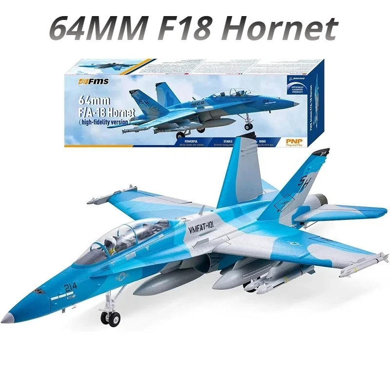 FMS 64mm F18 Kanalmodus Elektrische Fernbedienung Flugzeug Kämpfer Simulation Modell Mit Navigation Lichter Reverse Push F-18