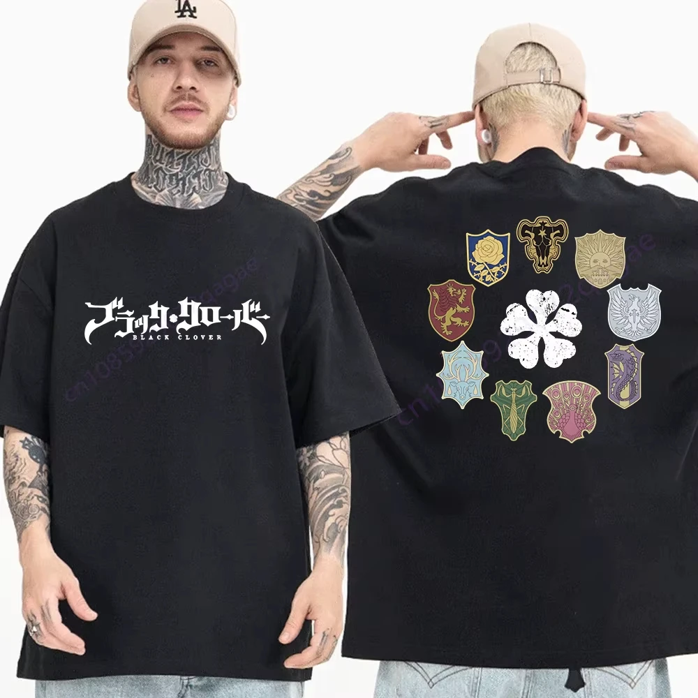 Anime Black Clover Pattern Printed T-shirt Street High Quality Casual T-shirt Anime T-shirt Tops Oversized T Shirt Men Clothing