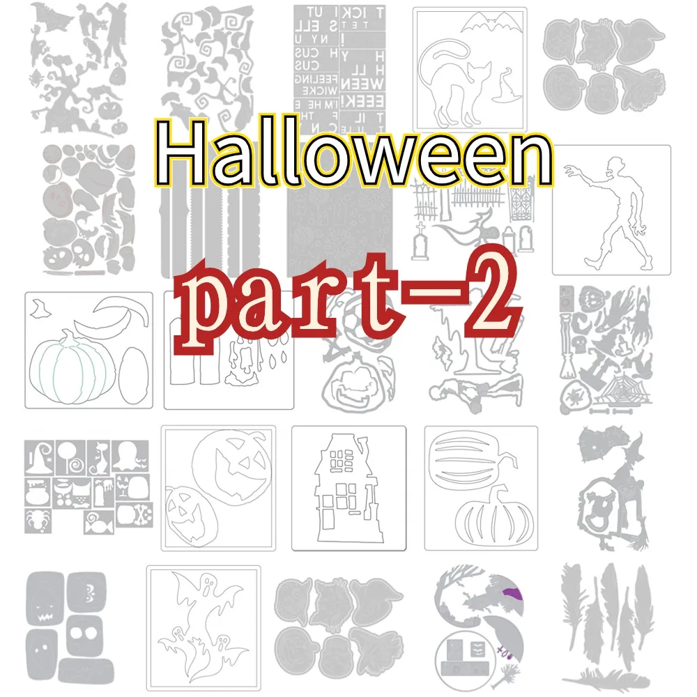 Witches Halloween Pumpkin Metal Cutting Dies Scrapbook Diary Decoration Stencil Embossing Template DIY Greeting Card Handmade