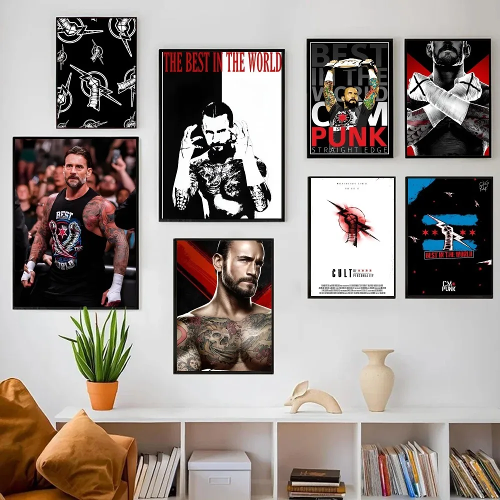 C-cm P-punk Poster Selbstklebende Kunst Wasserdichter Papieraufkleber Kaffeehaus Bar Zimmer Wanddekoration