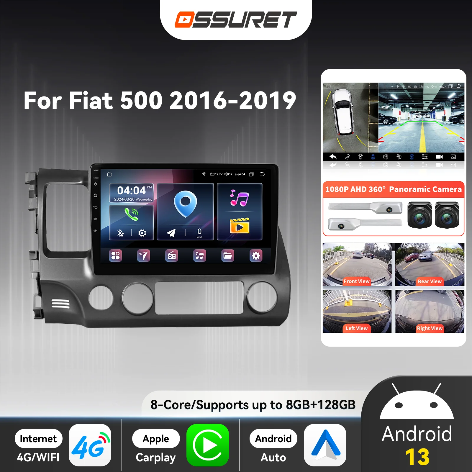 2DIN Android Auto car intelligent system radio For Honda Civic 2006 - 2011 DSP Carplay multimedia 4G 8Core Autoradio GPS Stereo