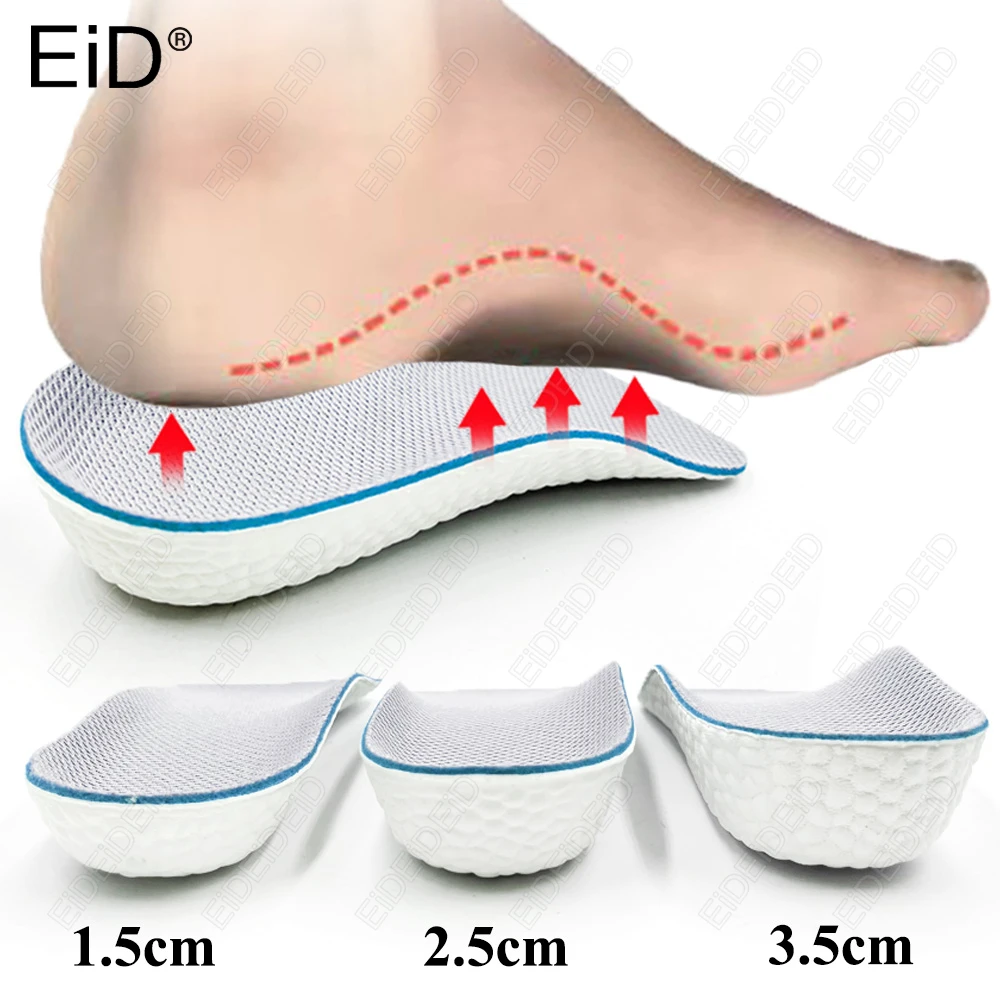 Höhe Erhöhen Einlegesohlen Männer Frauen Schuhe Flache Füße Arch Support Orthopädische Einlegesohlen Turnschuhe Ferse Lift Memory Foam Weiche Schuh Pads