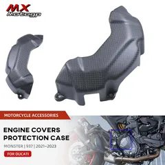 For DUCATI Monster 937 2021 2022 2023 2024 Carbon Fiber Right Engine Covers Guard Motorcycle Engine Cam Protection Fairing Kit