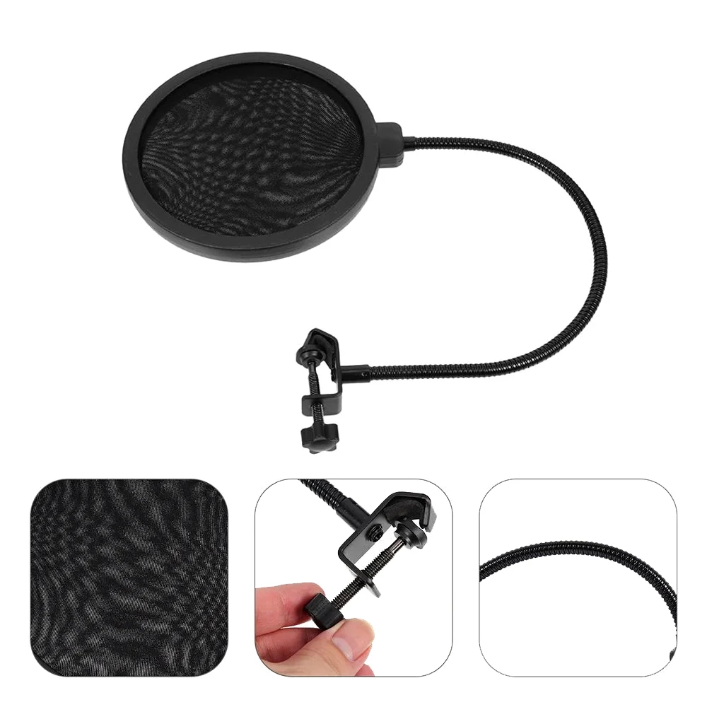 Microphone Pop Filter Studio Recording Double Layer Pop Sound Filter Flexible Microphone Wind Screen for Blue Mic Accessories