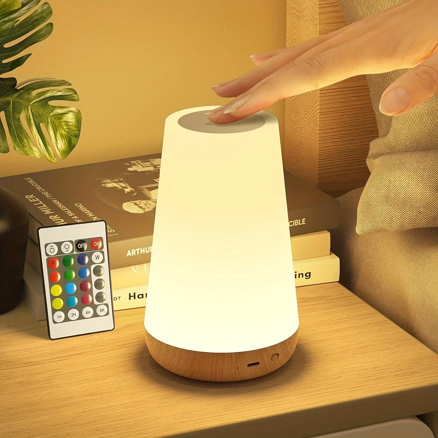 LED 13-Farbwechsel-Nachtlicht, Fernbedienung, Touch-USB, wiederaufladbar, RGB-Nachtlampe, dimmbare Lampe, tragbare Tisch-Nachttischlampe