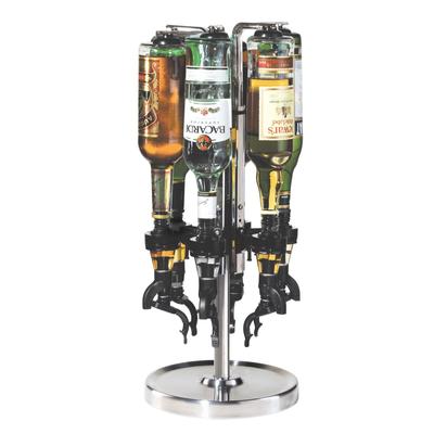 6-Bottle Rotating Liquor Dispenser by BrylaneHome in Silver
