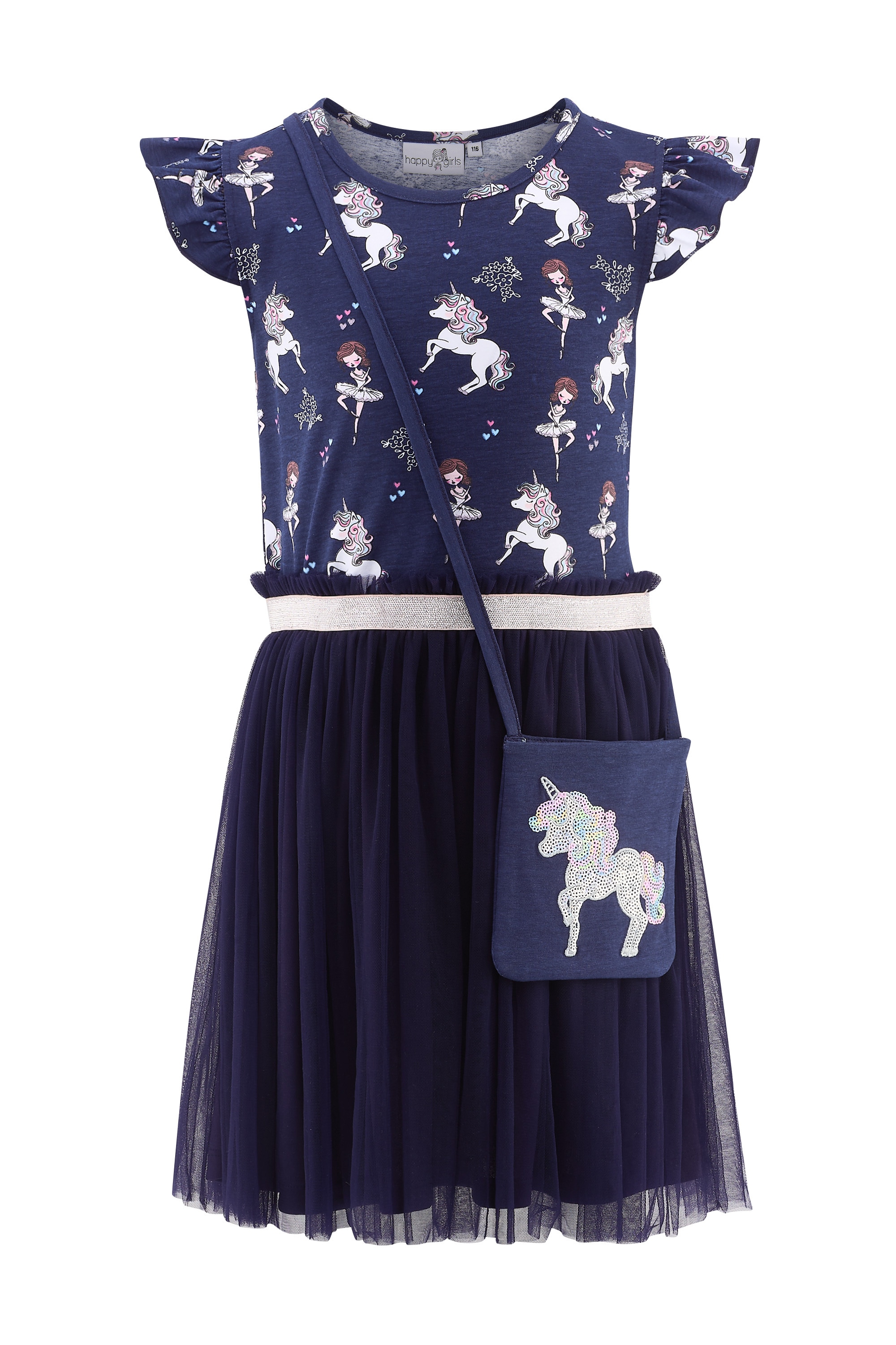 Sommerkleid HAPPY GIRLS "Mädchenkleid", Mädchen, Gr. 122, EURO-Größen, blau (navy), Stoff, 100% Baumwolle, normal, Kleider Image
