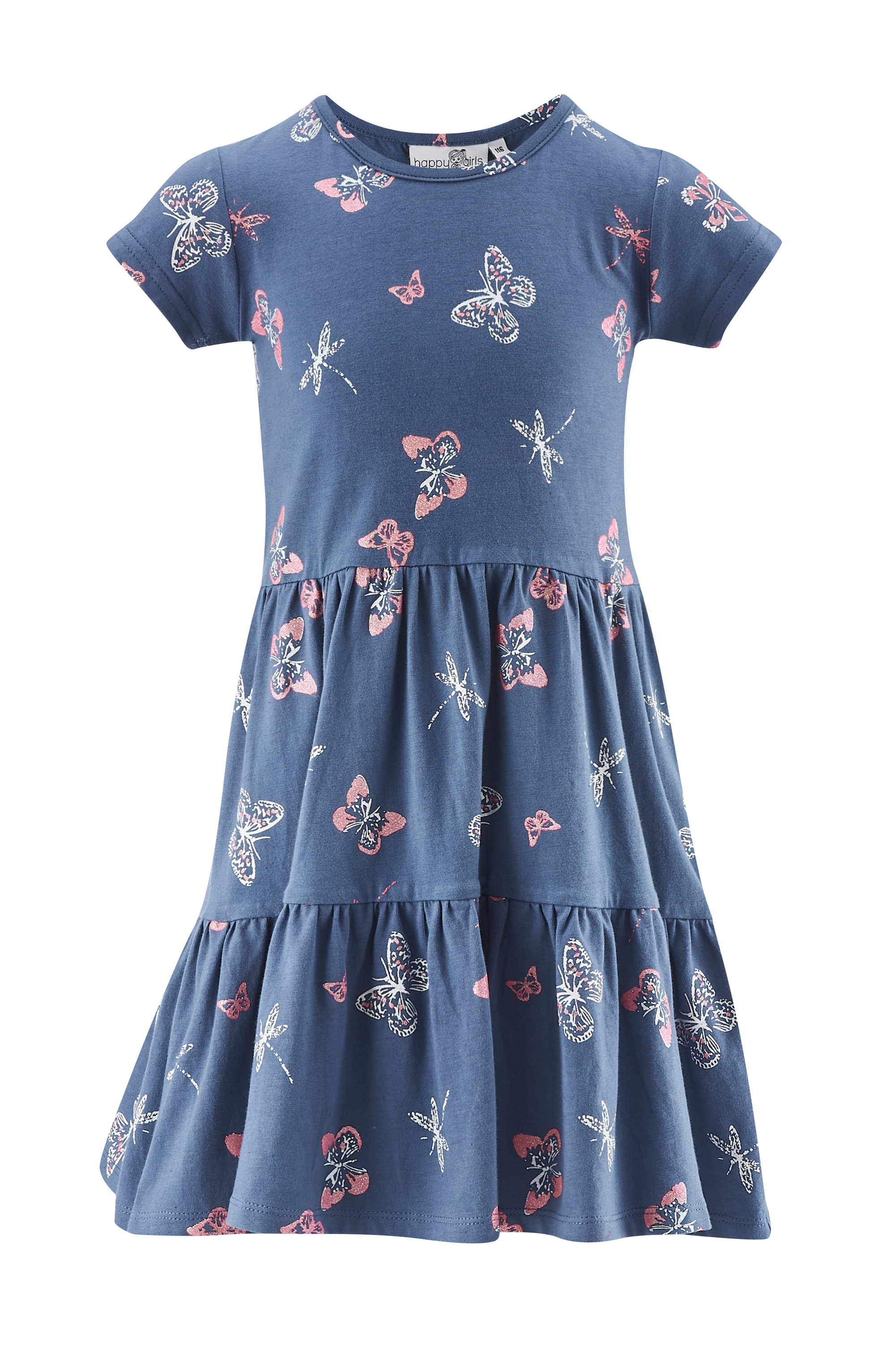 Sommerkleid HAPPY GIRLS "Mädchenkleid", Mädchen, Gr. 128, EURO-Größen, blau (jeans blau), Stoff, 100% Baumwolle, normal, Kleider Image
