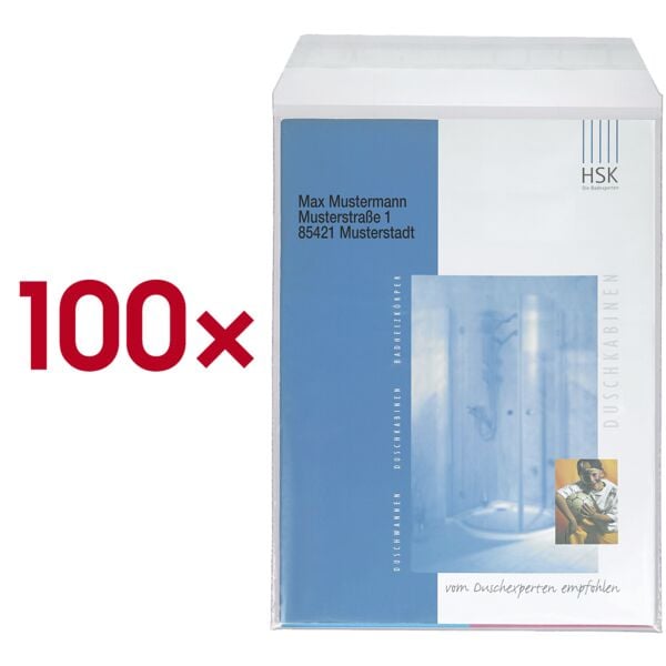 docuCARE 100er-Pack Folienversandtaschen »ohne Fenster« DIN A4 transparent transparent Image