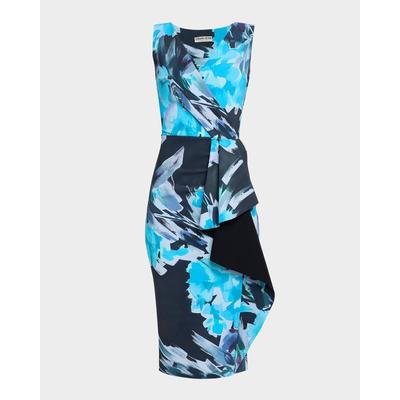Draped Abstract-Print Bodycon Dress