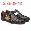 2025 Sommer Herren Sandalen PU Leder Kleid Schuhe Männer Gladiator Sandalen Klassische Licht Formale Mann Hochzeit Sandalen Große Größe 48