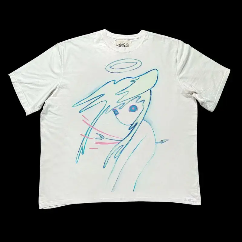 Anime Engel Männer Frauen Herbst T-Shirt Harajuku Vintage Kurzarm Casual Fitness Komfortable Y2k Kawaii Kpop Vintage Top Image