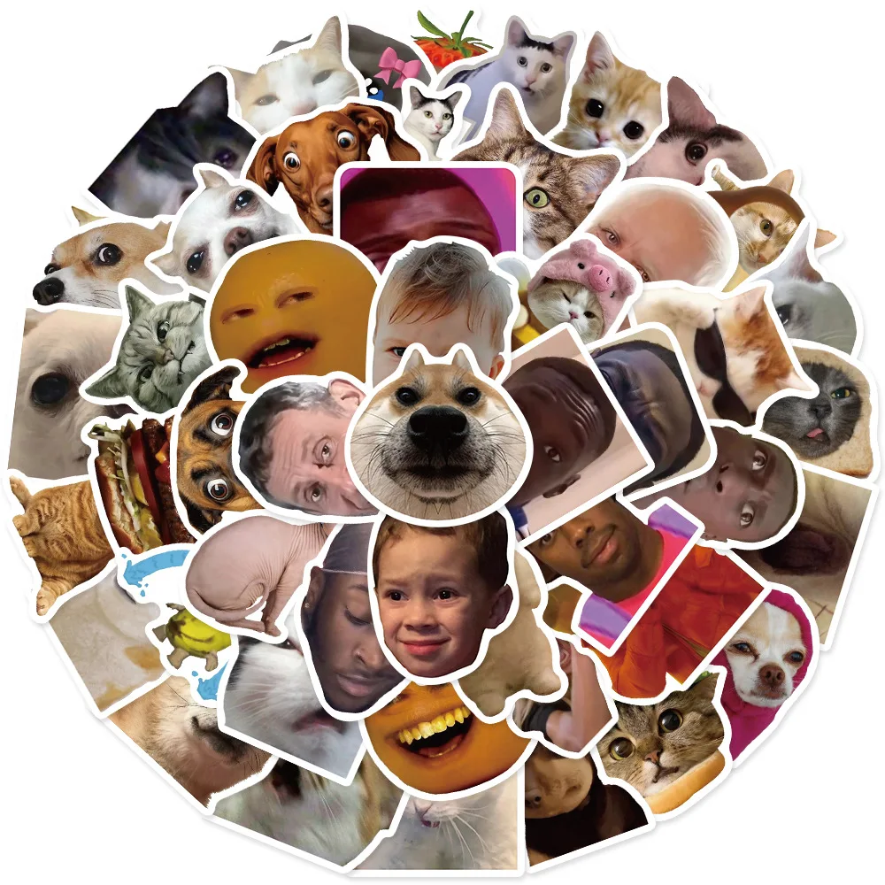50 Stücke Kawaii Katze Hund Lustige Tier Meme Graffiti Aufkleber DIY Laptop Motorrad Reise Gepäck Wasserdichte Aufkleber Kinder Spielzeug Image