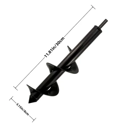 Spiral Garden Auger Drill Bit - Hex Shank Earth Auger for Soil Metal Single-item Pack 3/8" Hex Drive No-Electricity Hand Drill