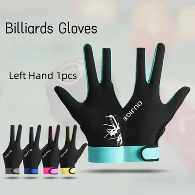 1Pc 3 Finger Pool Billiards Gloves Left Hand Anti-slip Breathable Soft Lightweight Snooker Cue Sport Gloves Adjustable