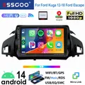 ESSGOO CarPlay Senza Fili Android Auto Per Ford Kuga 2012-2018/Escape 2013-2019 Android 14 Display Touch HD 9 Pollici Autoradio Radio Navi GPS WiFi Bluetooth Mirror Link Controlli Al Volante FM USB