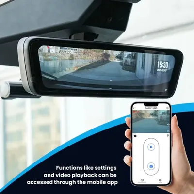 S92 Streaming Rearview Mirror Recorder 1080P HD DVR Dual Way Video Optical | Fiber Transmission Signal for Cybertruck