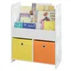SoBuy KMB27-W libreria per bambini scaffale per bambini con 3 scomparti portaoggetti e 2 scaffali per giocattoli da boxe in tessuto per bambini